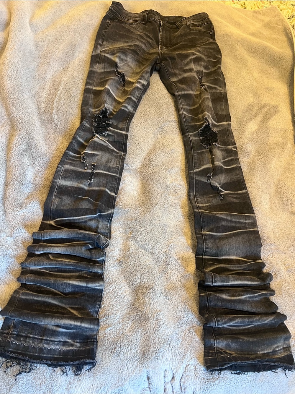 Rockstar Original RSM 225 Sniper Men Black Gray Distressed Strtch 34 Extra Long